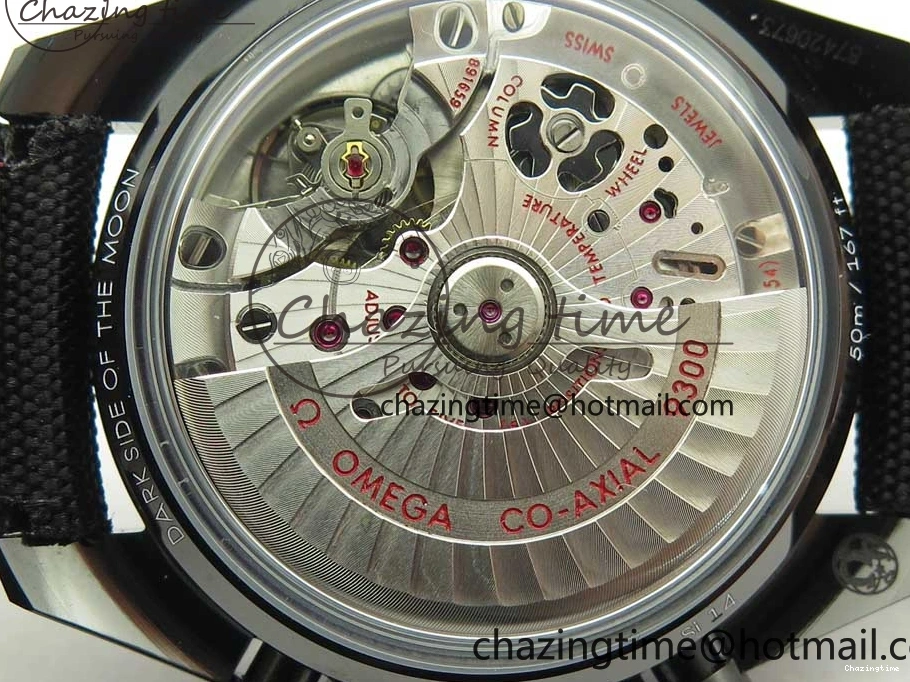 1229 Premium Speedmaster “Dark Side of The Moon” Real Ceramic OMF 1:1 Best Edition on Nylon Strap A 7977